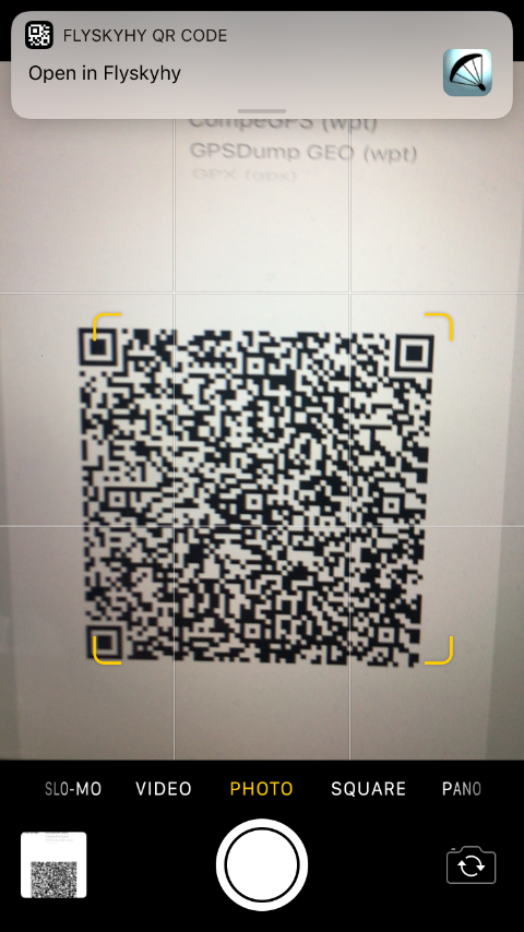 Camera QR screen