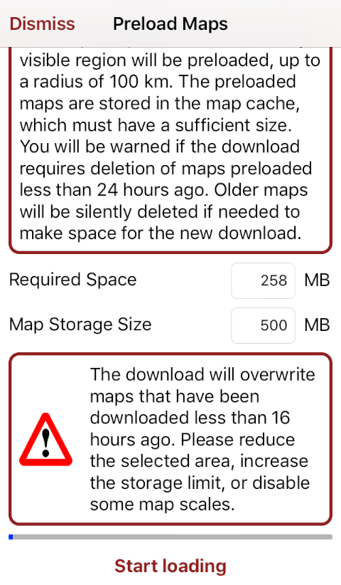Preload warning